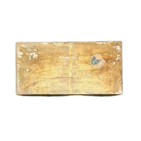 Vintage Italian Blue Orange and Gold Gilt Tissue Box Cover 11" - Picture 3 of 6